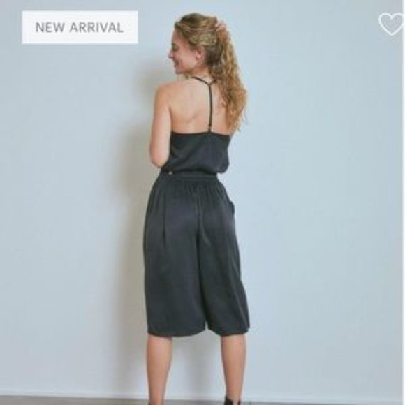 NWT Lunya Washable Silk Wide Leg Crop Set in Black - Picture 4 of 6
